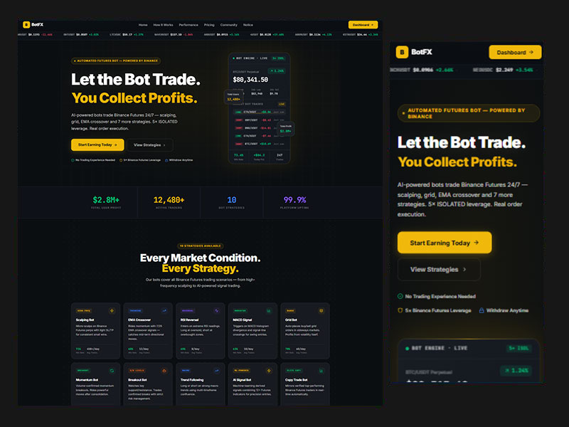 Binance Futures trading software product preview