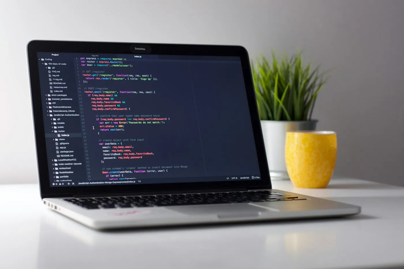 Developer workstation showing a web development project